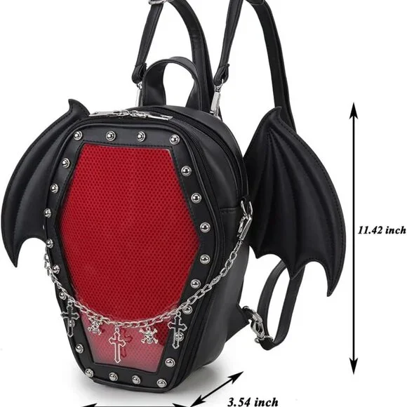 Gothic Coffin Shape Fashion Purses and Handbags for Women Halloween Shoulder Bag